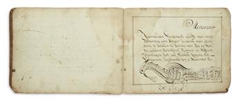 (COMMONPLACE BOOK.) Ghysels, Cornelis. Illustrated 18th-century Dutch religious journal.